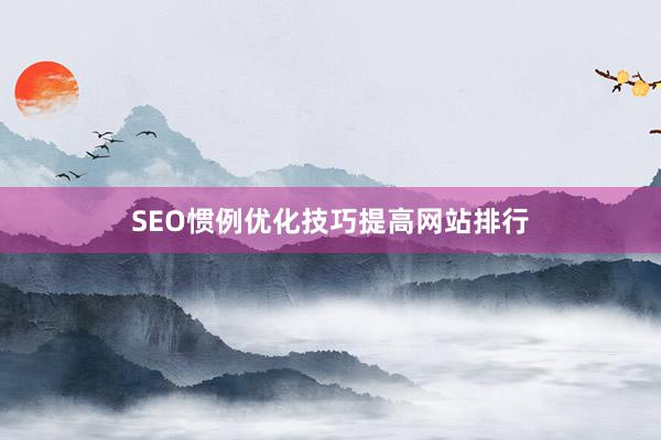 SEO惯例优化技巧提高网站排行