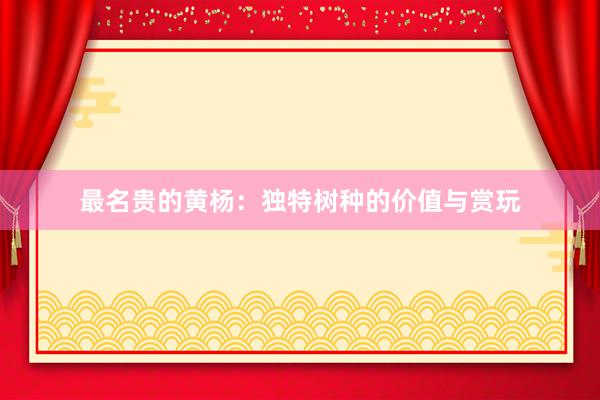 最名贵的黄杨：独特树种的价值与赏玩