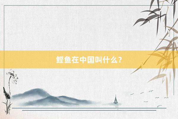鲣鱼在中国叫什么？